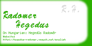 radomer hegedus business card